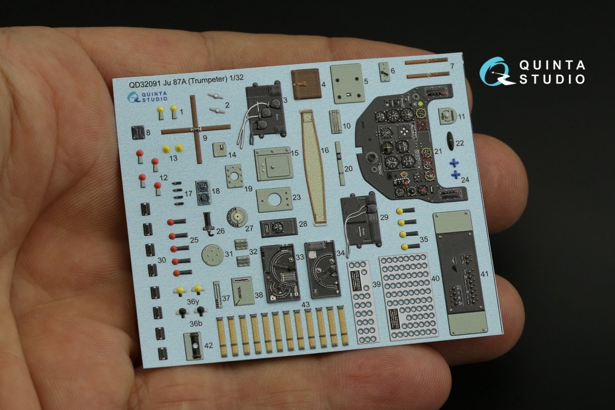 Quinta Studio QD32091 Ju 87A 3D-Printed &amp;amp; coloured Interior on decal paper (Trumpeter) 1/32 – Bild 4