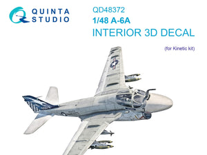 Quinta Studio QD48372 A-6A 3D-Printed &amp;amp; coloured Interior on decal paper (Kinetic) 1/48