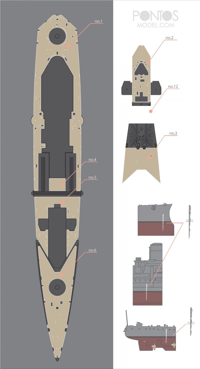 Pontos 35021WD1 HMS Repulse Wooden Deck set 1/350 – immagine 3