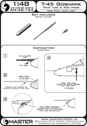 Master AM-48-154 T-45 Goshawk - Rurka Pitota oraz sonda Angle Of Attack 1/48 – imagen 4