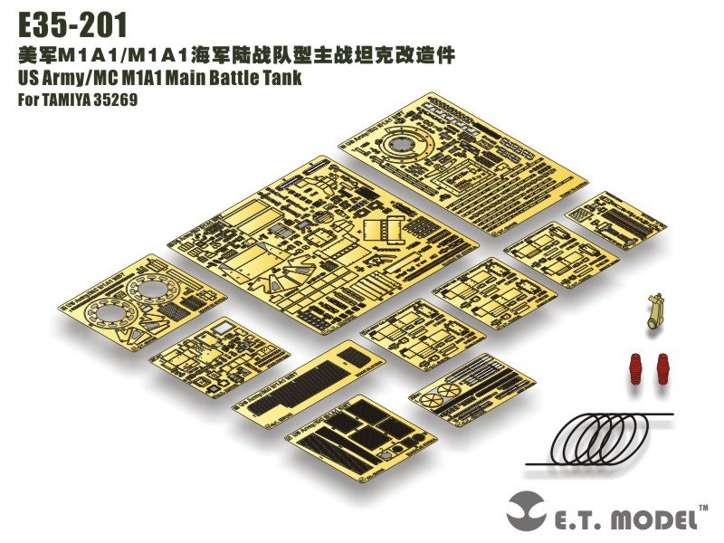 Maquette ET E35-201 Char de combat principal M1A1 de l'armée américaine/MC (pour kit TAMIYA) (1/35)