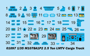 Trumpeter 01097 M1078A1P2 2.5 Ton LMTV Cargo Truck 1/35