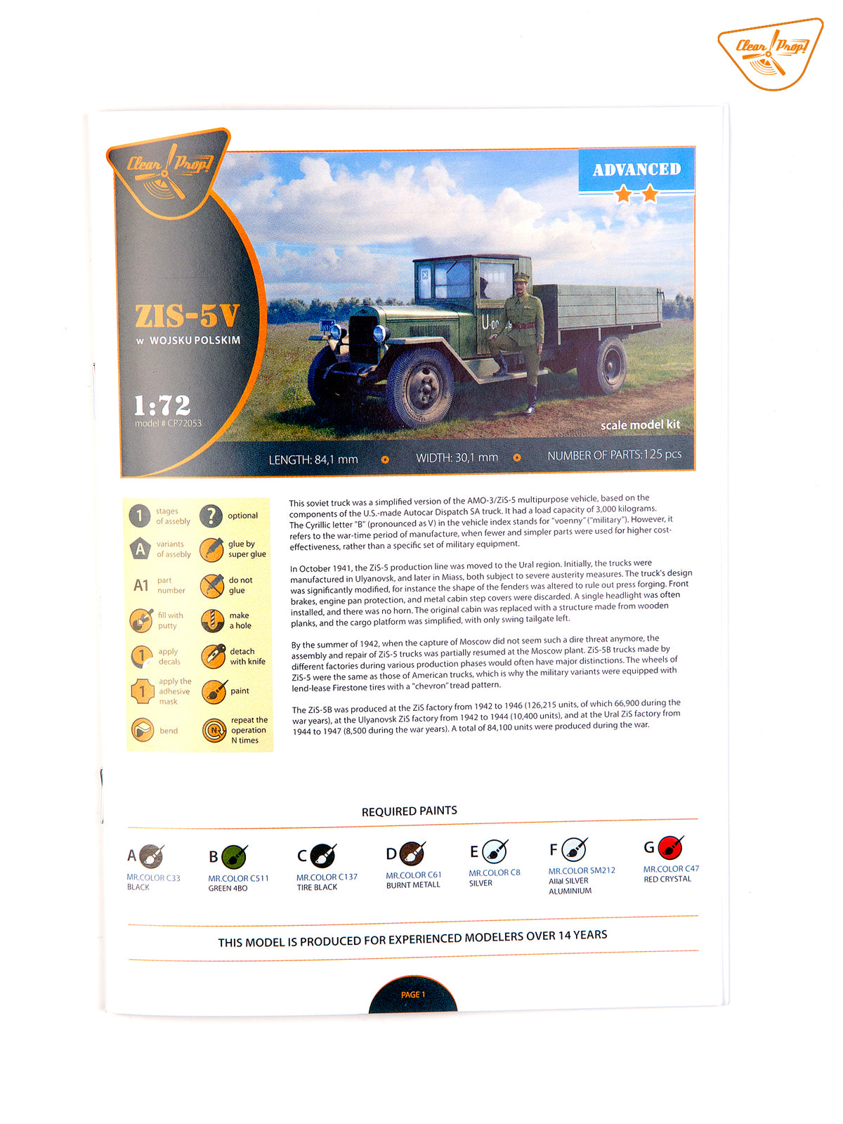 Clear Prop! CP72053 Soviet ZiS-5V - &amp;#39;W Wojsku Polskim&amp;#39; (Advanced Kit) 1/72 – immagine 17