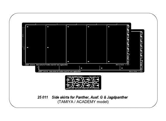 Aber 25011 Side skirts for Panther G/Jagdpanther 1/25 – Bild 7