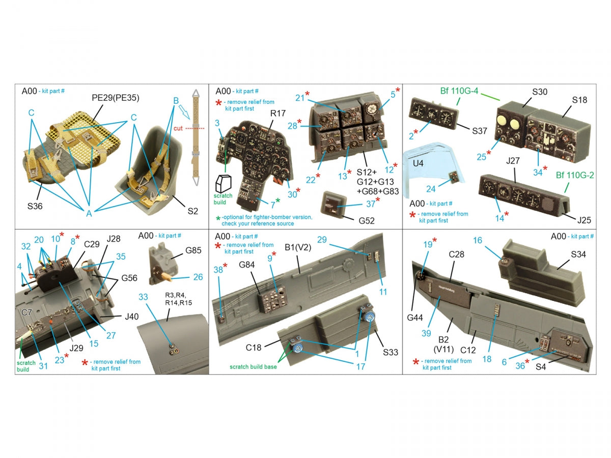 Quinta Studio QD48386 BF 110G 3D-Printed &amp;amp; coloured Interior on decal paper (Eduard) 1/48 – imagen 2