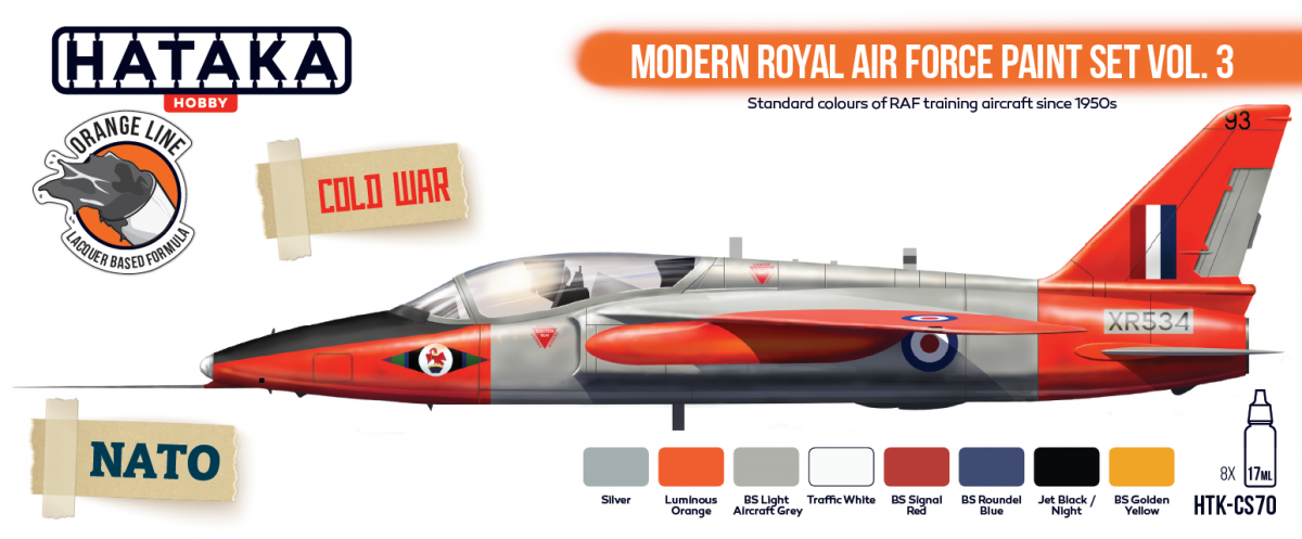Hataka HTK-CS70 ORANGE LINE – Modern Royal Air Force paint set vol. 3 8x17ml – imagen 2