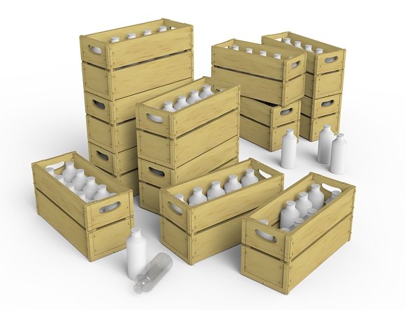 Miniart 35573 MILK BOTTLES &amp;amp; WOODEN CRATES 1/35 – imagen 2
