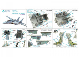 Quinta Studio QD32033 F-14D 3D-Printed &amp;amp; coloured Interior on decal paper ( Trumpeter ) 1/32 – imagen 2