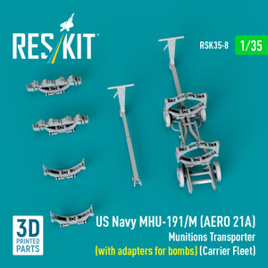 RESKIT RSK35-0008 US NAVY MHU-191/M (AERO 21A) Transporteur de munitions (avec adaptateurs pour bombes) (Flotte de porte-avions) (Maquette imprimée en 3D) 1/35 – image 3
