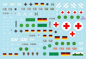 Star Decals 72-A1100 ISAF-Afghanistan # 1. GECON - Peacekeepers from Germany. Wiesel I MK 20, Fuchs APC, Fuchs NBC, Fuchs Sanität vehicle. 1/72 – zdjęcie 2