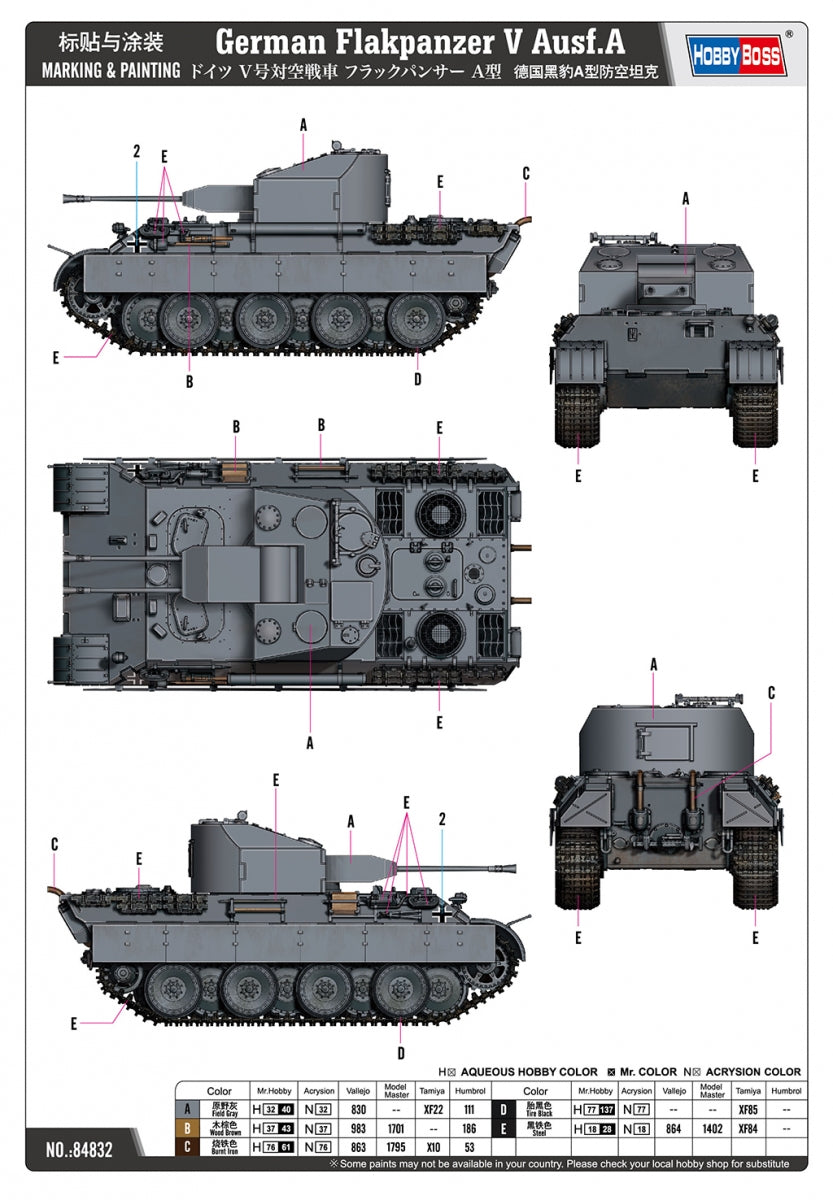 Hobby Boss 84832 German Flakpanzer V Ausf.A 1/48 – imagen 4