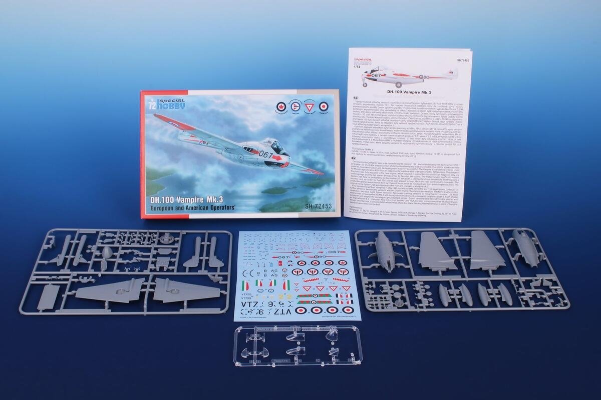 Special Hobby 72453 DH.100 Vampire Mk.3 &amp;#39;European and American Operators&amp;#39; 1/72 – image 2