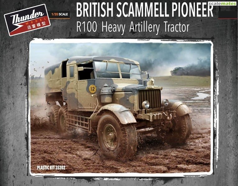 Tracteur d'artillerie britannique Scammell Pioneer R100, maquette Thunder 35202, échelle 1/35