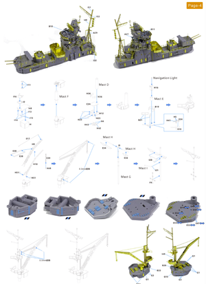 Very Fire VF350019 IJN Light Cruiser Yahagi Detail Up Parts for Hasegawa 40026 1/350 – imagen 6