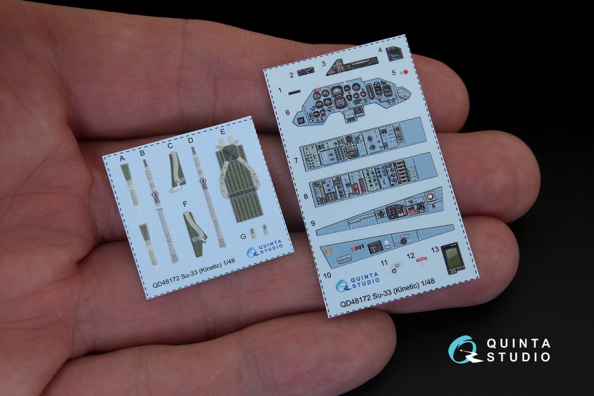 Quinta Studio QD48172 Su-33 3D-Printed &amp;amp; coloured Interior on decal paper (for Kinetic kit) 1/48 – imagen 2