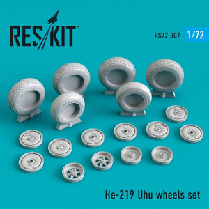 RESKIT RS72-0307 Jeu de roues He-219 Uhu 1/72