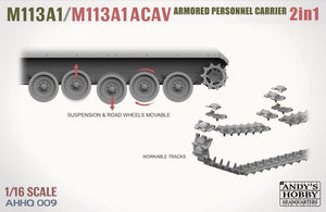 Andy&amp;#39;s Hobby Headquarters AHHQ-009 Kit M113A1 / M113A1 ACAV 2 en 1 1/16 – image 4