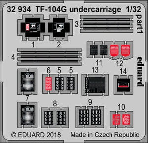 Eduard 32934 TF-104G undercarriage ITALERI 1/32