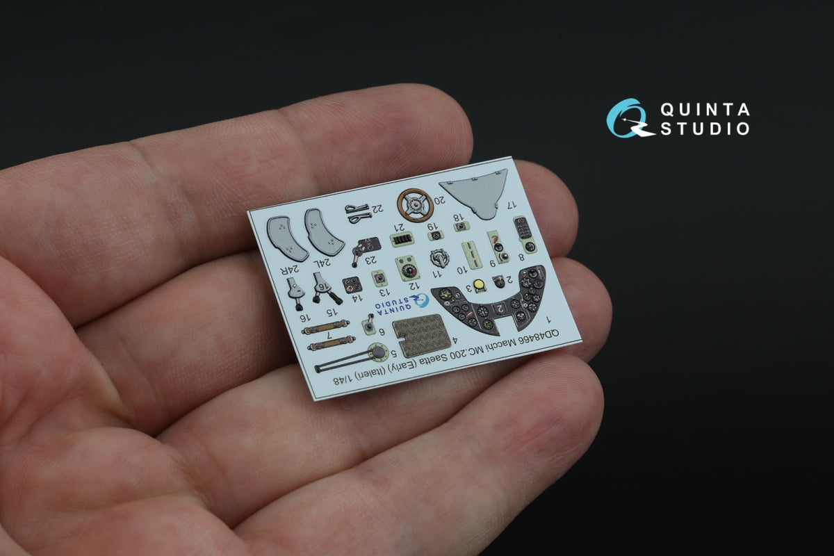 Quinta Studio QD48466 Macchi MC.200 Saetta (Early) 3D-Printed coloured Interior on decal paper (Italeri) 1/48 – imagen 5