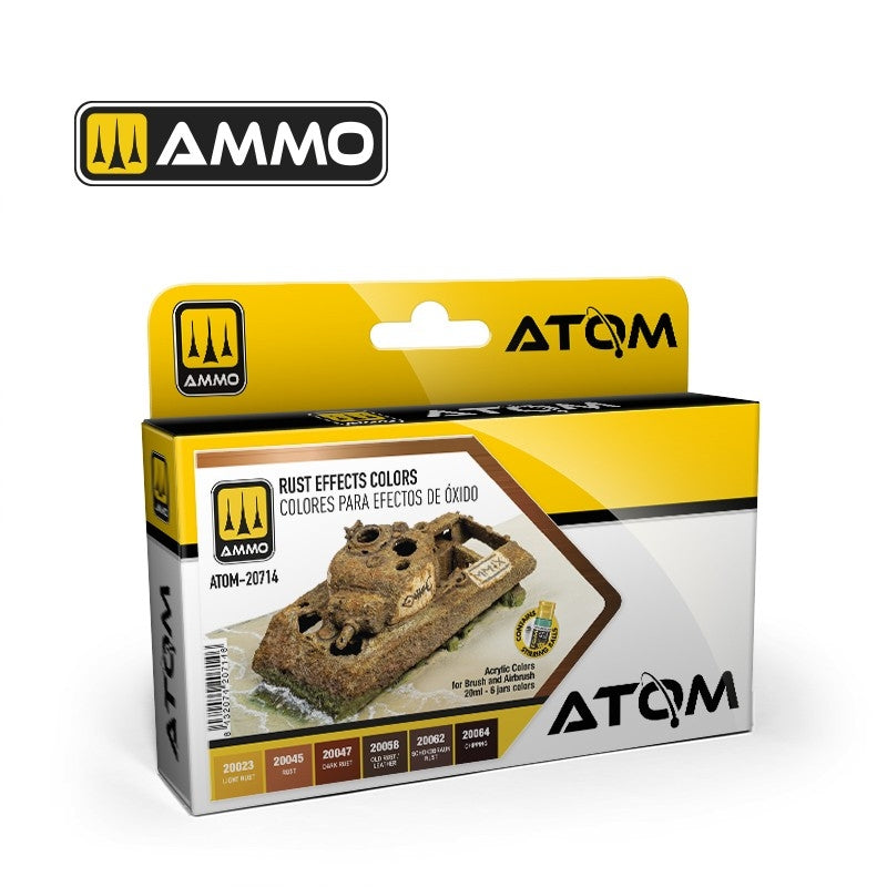 AMMO of Mig Jimenez 20714 ATOM Coffret de peintures à effets rouille 6 x 20 ml