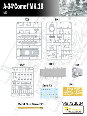 Vespid Models VS720004 A-34 Comet MK.1B 1/72 – imagen 4