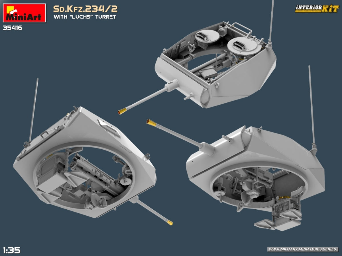 MiniArt 35416 Sd.Kfz.234/2 WITH LUCHS TURRET. INTERIOR KIT 1/35 – zdjęcie 16