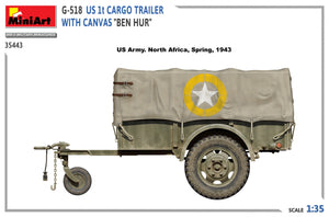 MiniArt 35443 G-518 US 1t CARGO TRAILER WITH CANVAS BEN HUR 1/35 – imagen 8