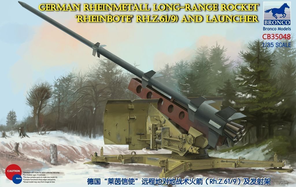 Bronco CB35048 German Rheinmetall LR Rocket Rheinbote Rh.Z.61/9 and launcher 1/35