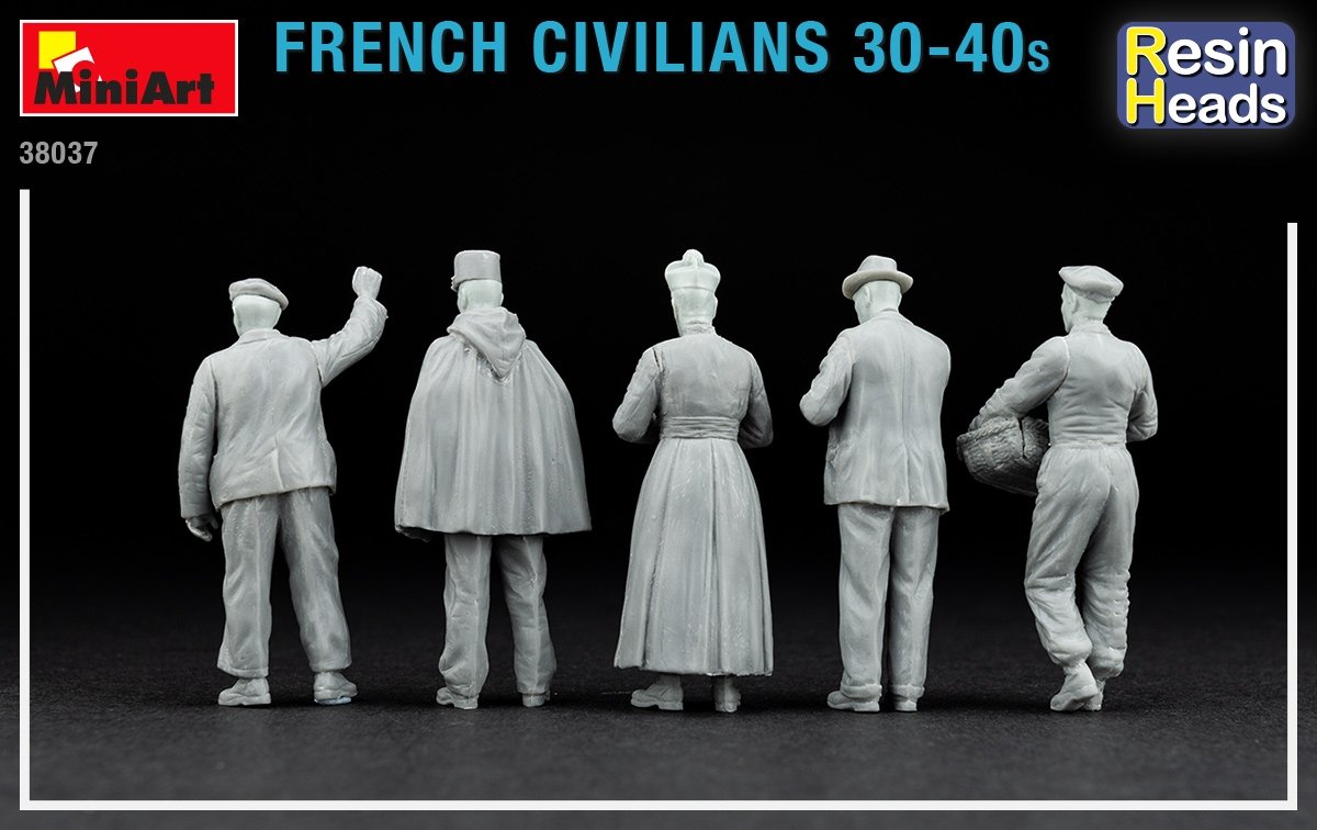 Miniart 38037 Civils français années 30-40 (têtes en résine) 1/35  – image 5