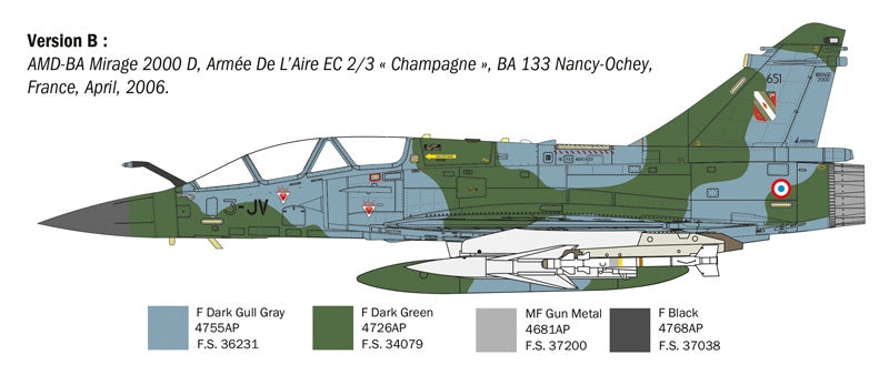 Italeri 90023 Dassault Mirage 2000 B/D 1/72 – imagen 5