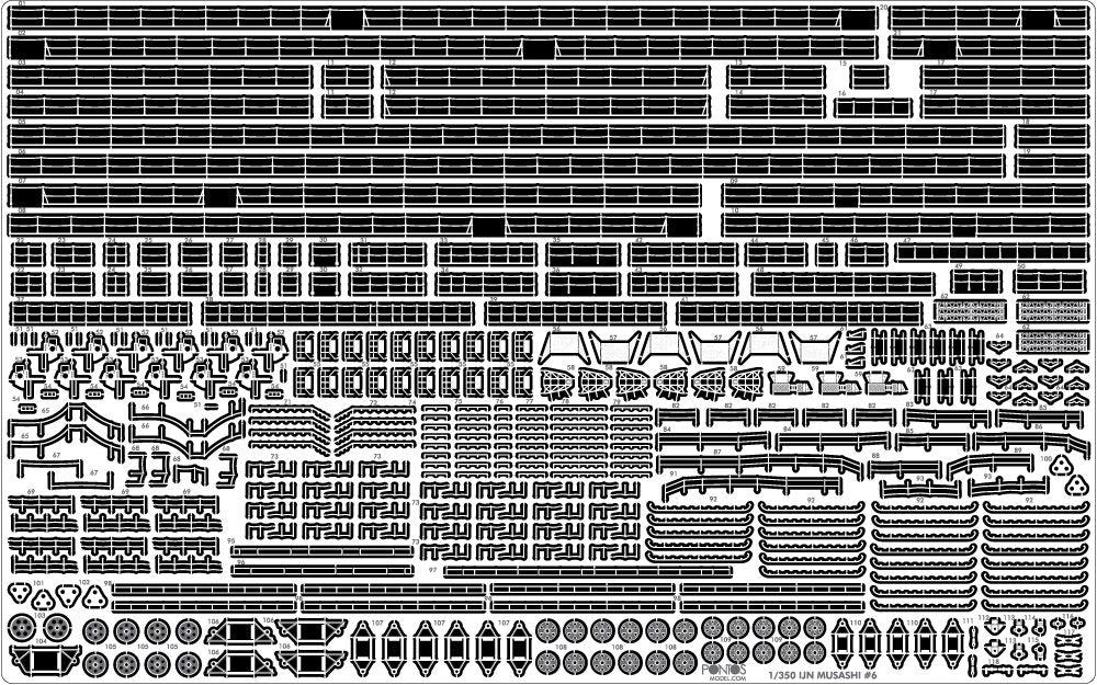 Pontos 37025FN IJN Musashi 1944 Detail up set Advanced Hinoki Tone Deck 1/350 – zdjęcie 15