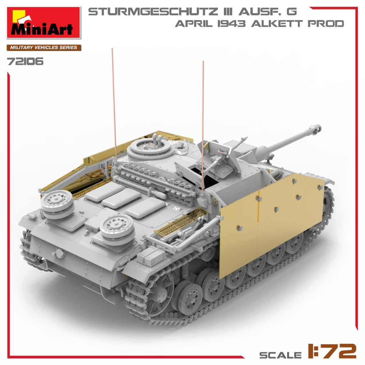 MiniArt 72106 STURMGESCHUTZ III AUSF. G, APRIL 1943 ALKETT PROD. 1/72 – imagen 6