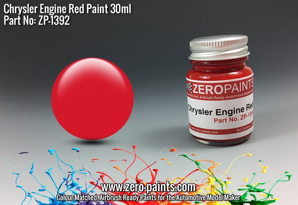 Peinture moteur rouge Chrysler USA Zero Paints ZP-1392, 30 ml