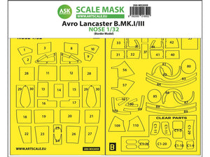 Art Scale Kit M32059 Avro Lancaster Nose Kit Express Self Adhesive Masks for Border Model 1/32