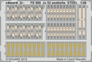 Eduard FE988 Ju 52 seatbelts STEEL 1/48 REVELL