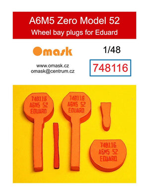 Omask 748116 A6M5 Zero Model 52 wheel bay foam plugs (for Eduard) 1/48