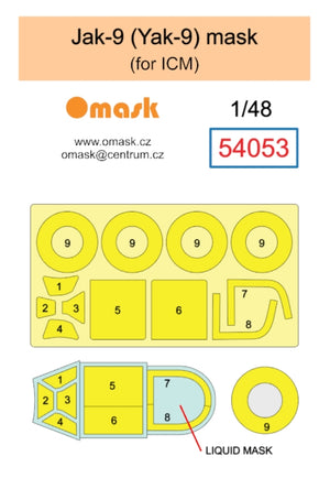 Omask 54053 Jak-9 (Yak-9) mask (for ICM) 1/48 – immagine 2