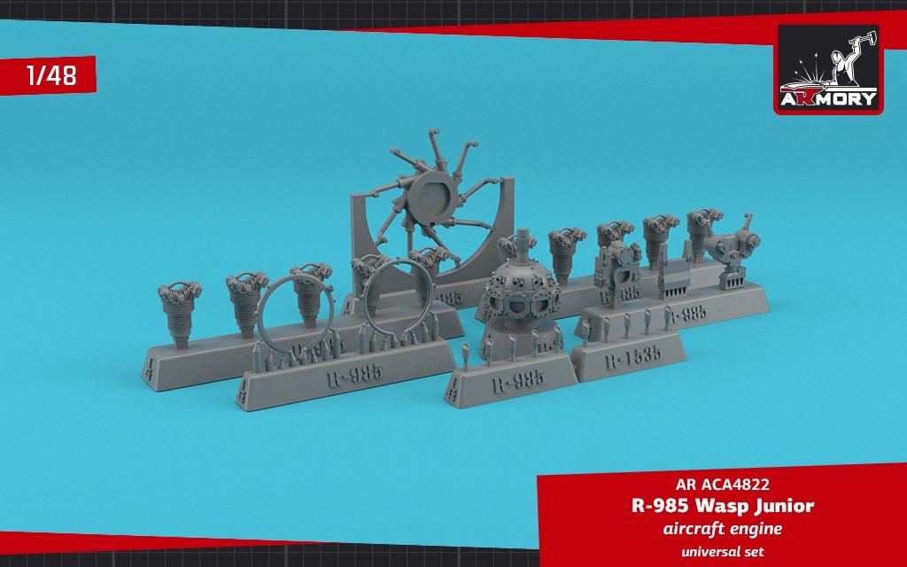 Armory Models ACA4822 R-985 Wasp Junior US aircraft engine 1/48 – imagen 3
