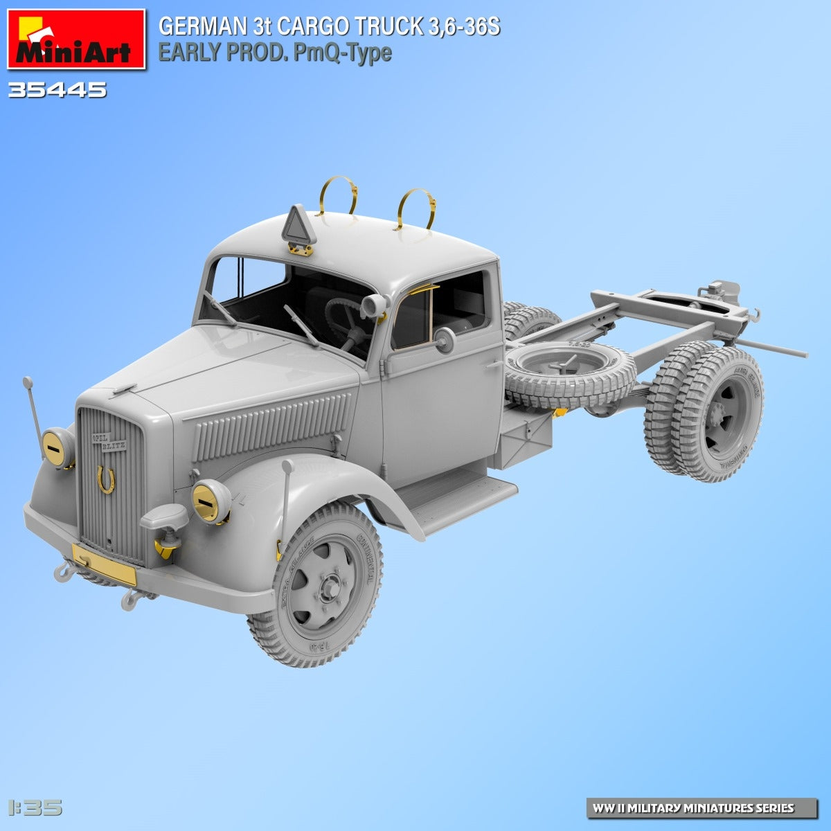 Miniart 35445 GERMAN 3t CARGO TRUCK 3,6-36S EARLY PROD. PmQ-Type 1/35 – imagen 12