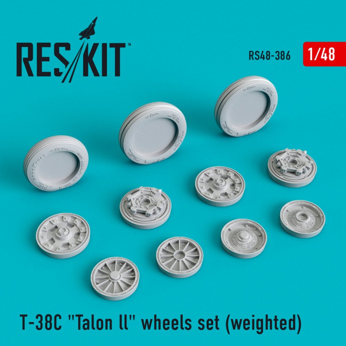 RESKIT RS48-0386 T-38C "TALON LL" WHEELS SET (WEIGHTED) 1/48