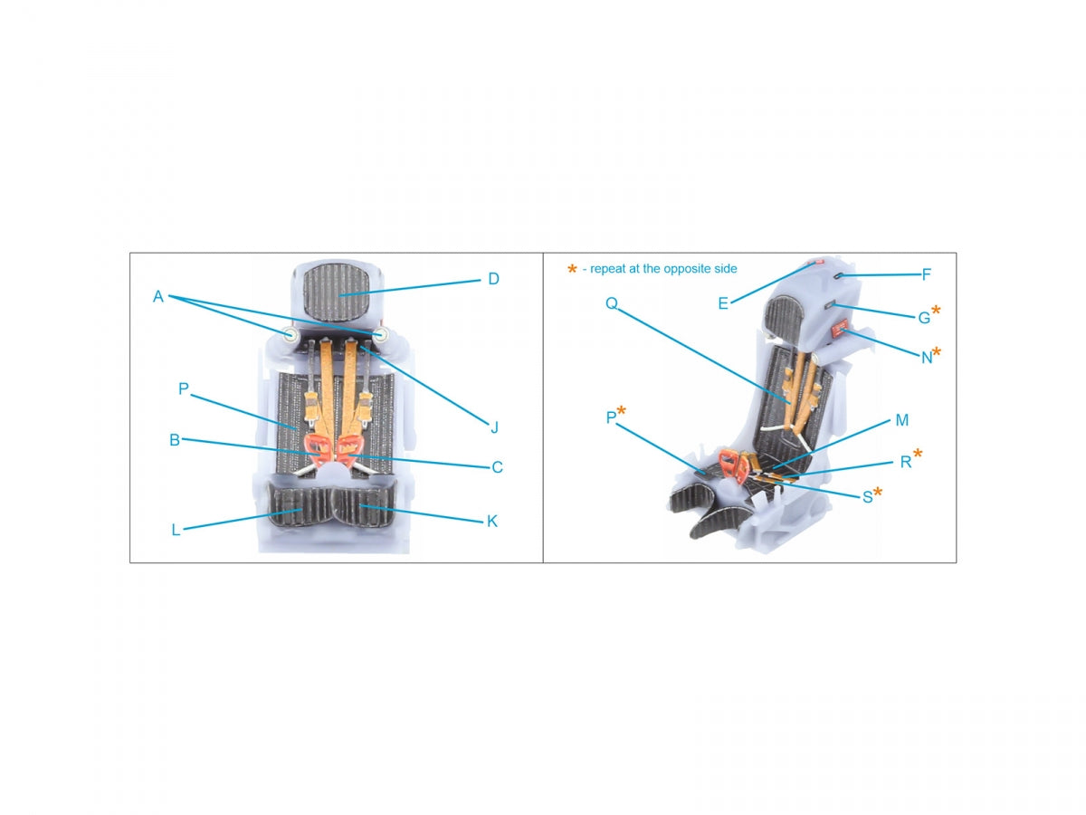 Quinta Studio QR+48073 K-36DM (initial release) ejection seat (for Su-17M3/M4/UM3/22, Su-24, MiG-29 9-12 Early aircraft) (All kits) 1/48 – imagen 8