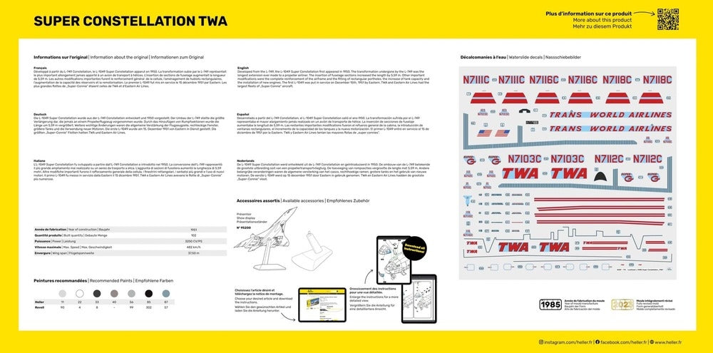 Heller 58391 Super Constellation TWA - Starter Kit 1/72 – zdjęcie 4
