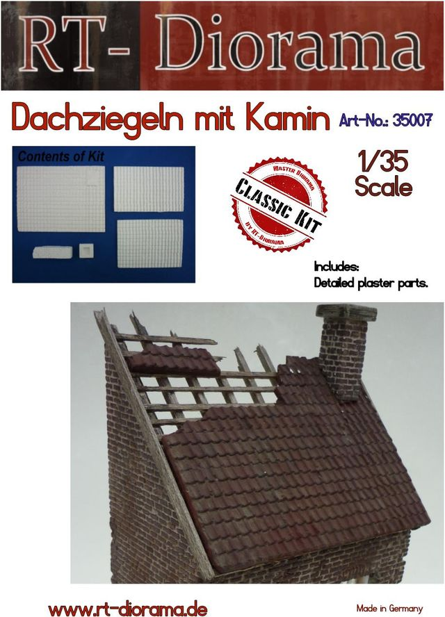 RT-Diorama 35007 Roof tiles with chimney 1/35