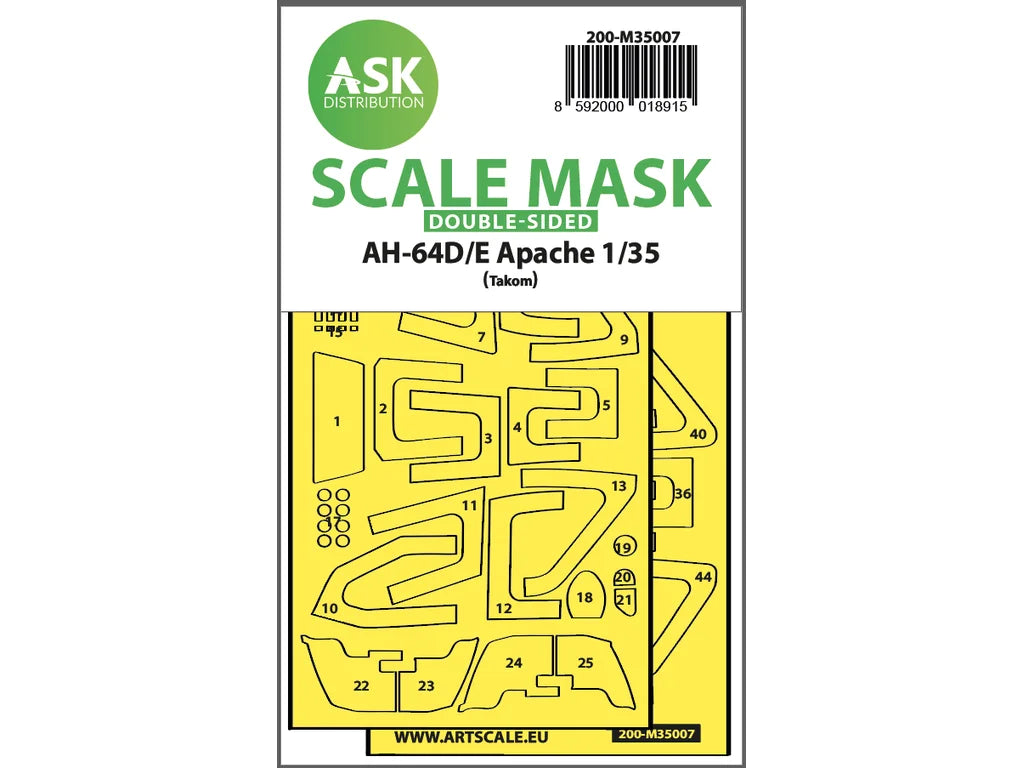 Art Scale Kit M35007 AH-64D/E Double-Sided Fit Express Mask for Tacom 1/35