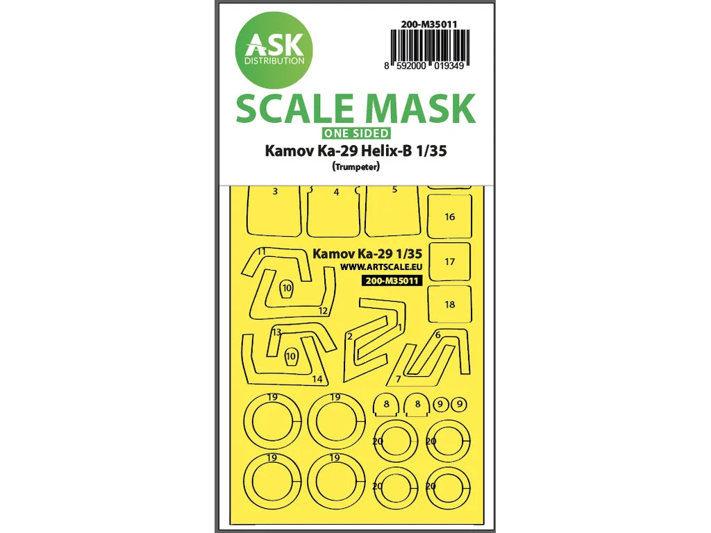 Art Scale Kit M35011 Kamov Ka-29 Helix-B One-Sided Painting Mask ForTrumpeter 1/35