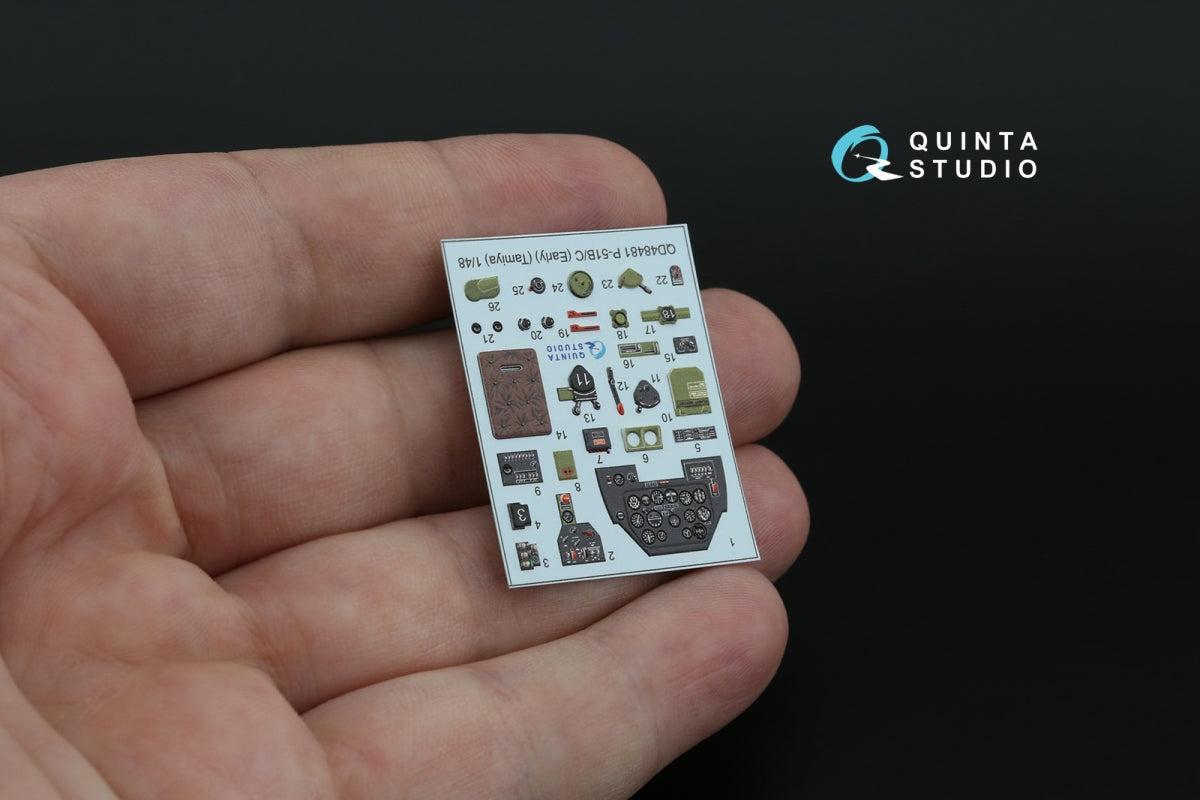 Quinta Studio QD48481 P-51B/C (Early) 3D-Printed coloured Interior on decal paper (Tamiya) 1/48 – imagen 6