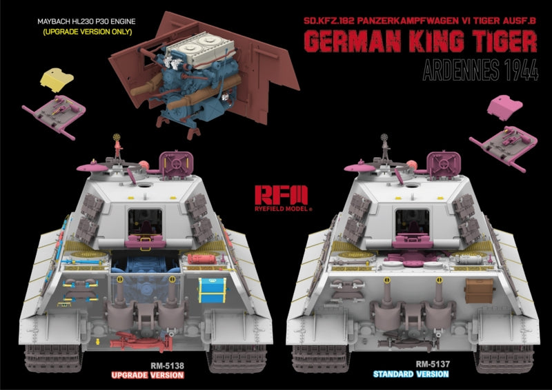 Rye Field Model 5138 German King Tiger Pz.Kpfw. VI Ausf. B Ardennes 1944 Upgrade Version 1/35 – imagen 6