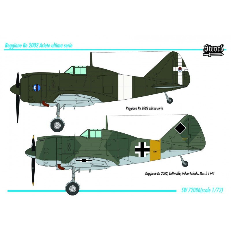 Sword 72086 Reggiane Re-2002 Bis 1/72 – imagen 2