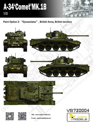 Vespid Models VS720004 A-34 Comet MK.1B 1/72 – imagen 6
