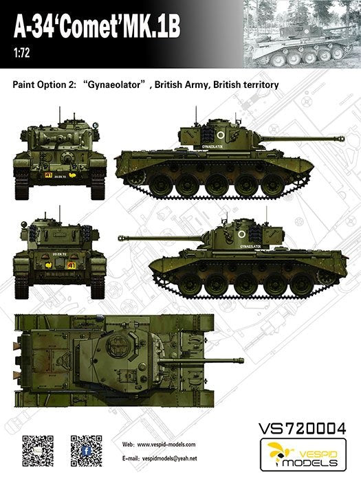 Vespid Models VS720004 A-34 Comet MK.1B 1/72 – imagen 6
